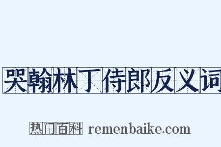 哭翰林丁侍郎反义词是什么意思的图片